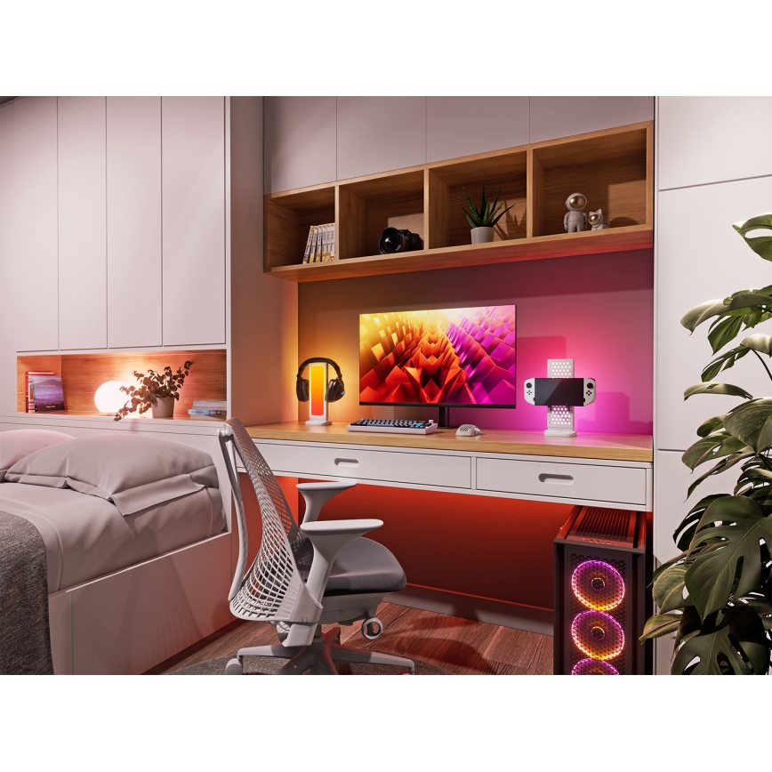 Nanoleaf - LED RGBIC Stmievateľná nabíjacia stolná stanica 3 v 1 5V 2700-6500K čierna