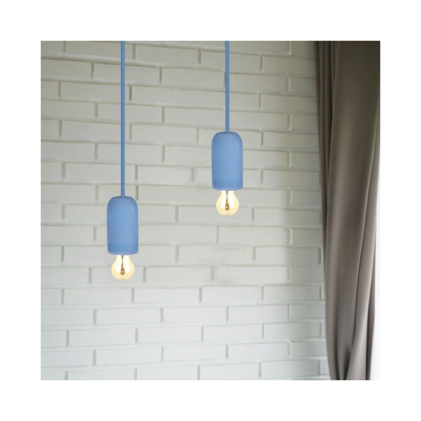 Napájací kábel 1xE27/60W/230V betón/modrá