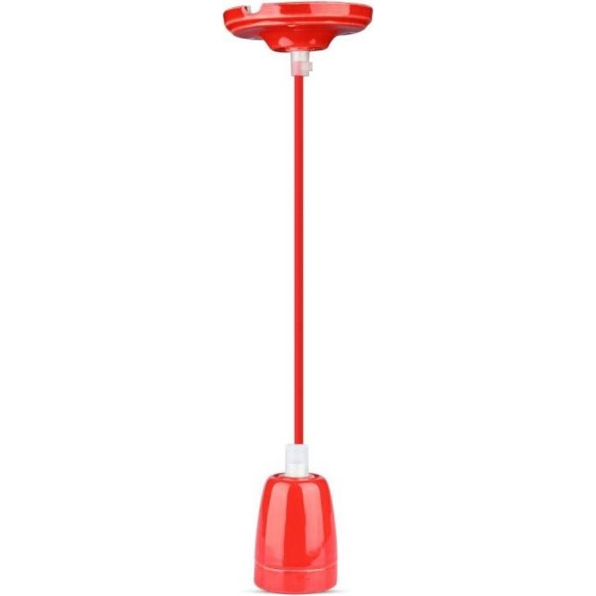 Napájací kábel 1xE27/60W/230V červená/porcelán