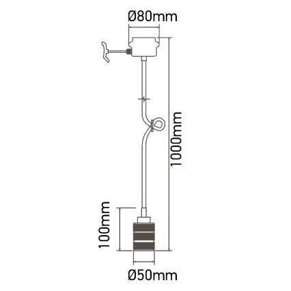 Napájací kábel 1xE27/60W/230V