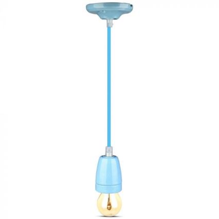 Napájací kábel 1xE27/60W/230V modrá/porcelán