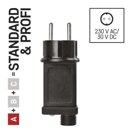 Napájací zdroj pre vianočné prepojiteľné osvetlenie 12W/230V IP44