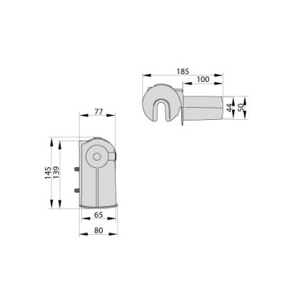 Nastaviteľný držiak pre pouličnú lampu IP44, priemer 53-60 mm, sivý