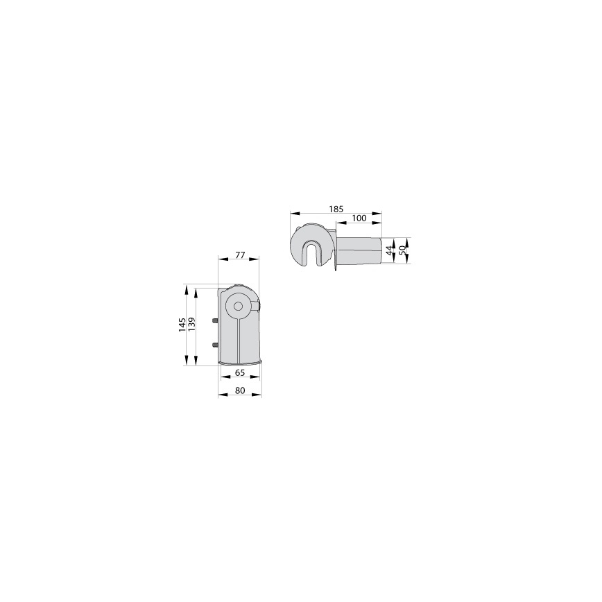Nastaviteľný držiak pre pouličnú lampu IP44, priemer 53-60 mm, sivý