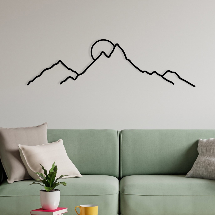 Nástenná dekorácia 100x29 cm hory kov