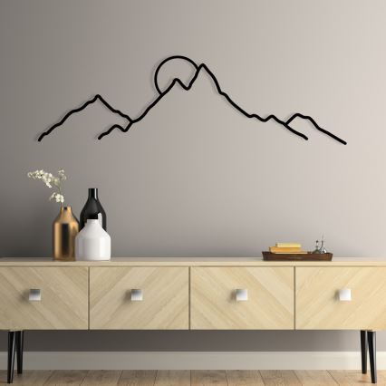 Nástenná dekorácia 100x29 cm hory kov