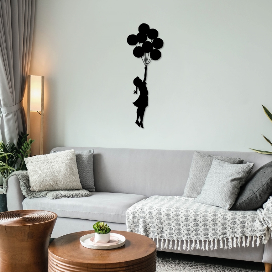Nástenná dekorácia 100x34 cm dievča kov