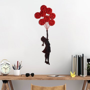 Nástenná dekorácia 100x34 cm dievča kov/mach