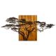 Nástenná dekorácia 144x70 cm strom drevo/kov