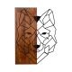 Nástenná dekorácia 45,5x58 cm vlk drevo/kov