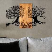 Nástenná dekorácia 58x92 cm drevo/kov drevo/kov