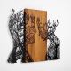 Nástenná dekorácia 70x58 cm stromy života drevo/kov