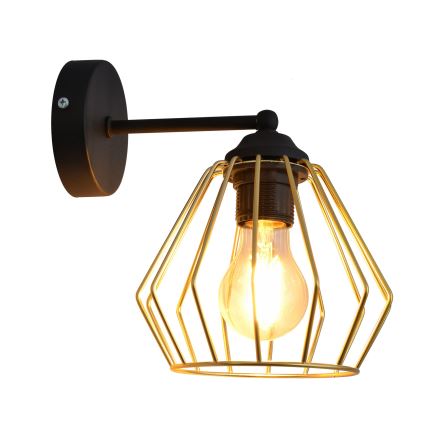 Nástenná lampa AGAT 1xE27/15W/230V zlatá/čierna