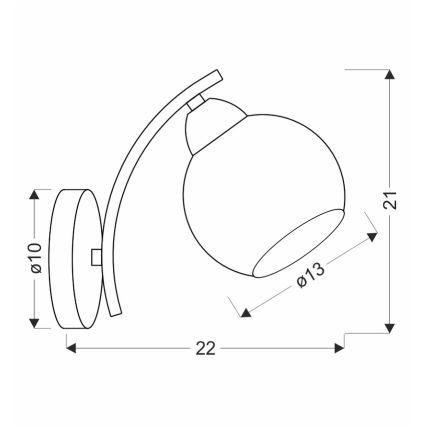 Nástenná lampa AMOS 1xE27/40W/230V lesklý chróm