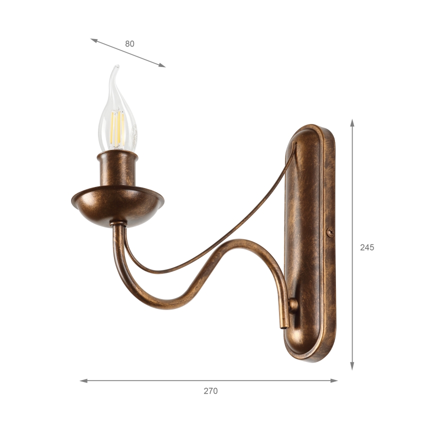 Nástenná lampa ANTON 1xE14/60W/230V bronzová
