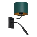 Nástenná lampa ARDEN 1xE27/60W+1xG9/8W/230V zelená/zlatá