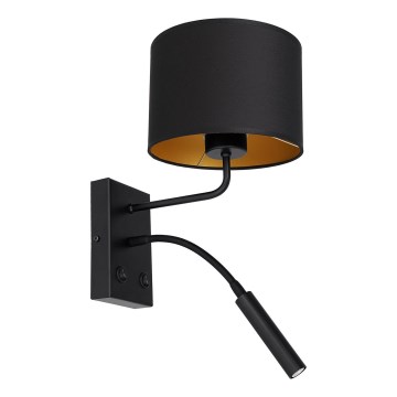 Nástenná lampa ARDEN 1xE27/60W/230V + 1xG9/8W čierna/zlatá