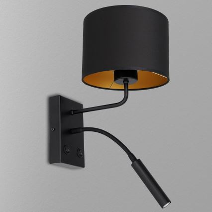 Nástenná lampa ARDEN 1xE27/60W/230V + 1xG9/8W čierna/zlatá