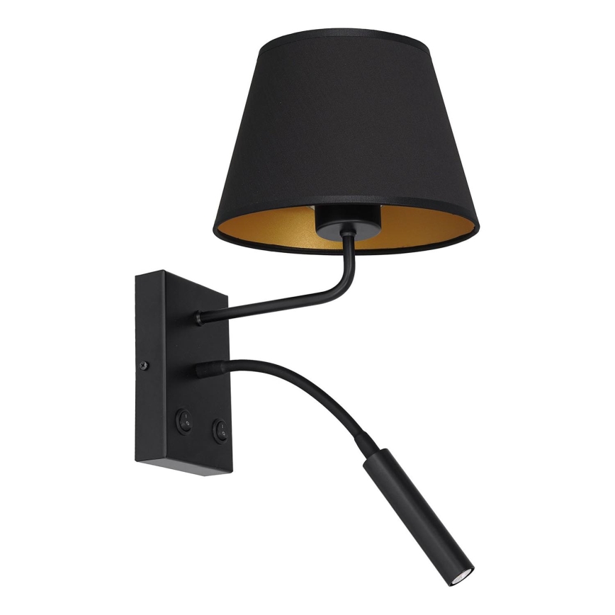 Nástenná lampa ARDEN 1xE27/60W/230V + 1xG9/8W čierna/zlatá