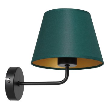 Nástenná lampa ARDEN 1xE27/60W/230V zelená/zlatá