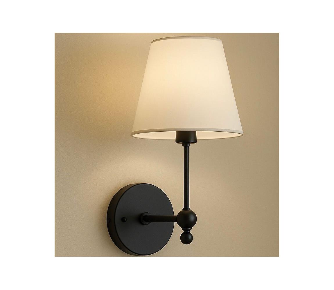 Nástenná lampa ASPARAGUS 1xE27/40W/230V čierna/krémová 751ARL1154