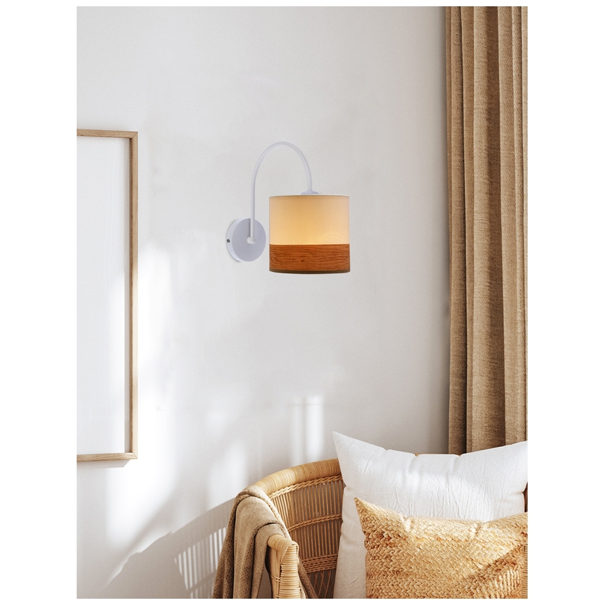 Nástenná lampa BIANCO 1xE27/40W/230V biela/hnedá