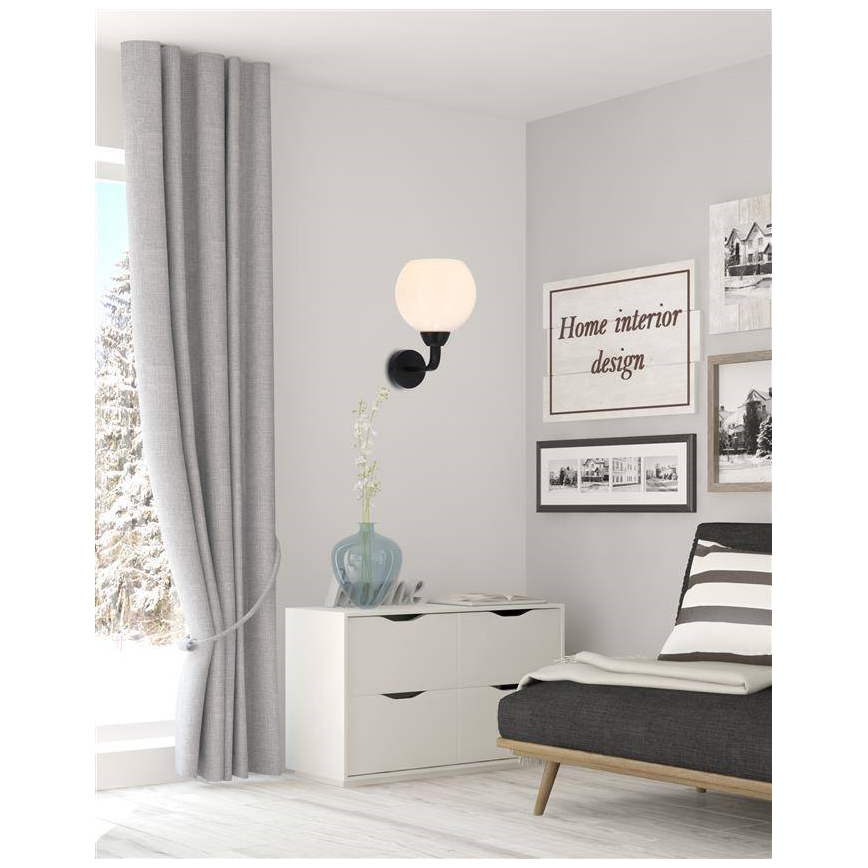 Nástenná lampa CALDERA 1xE27/60W/230V čierna