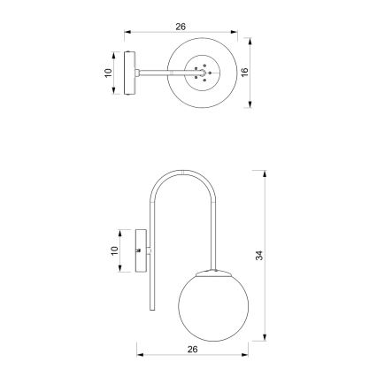 Nástenná lampa CAMBRIDGE 1xE14/60W/230V čierna