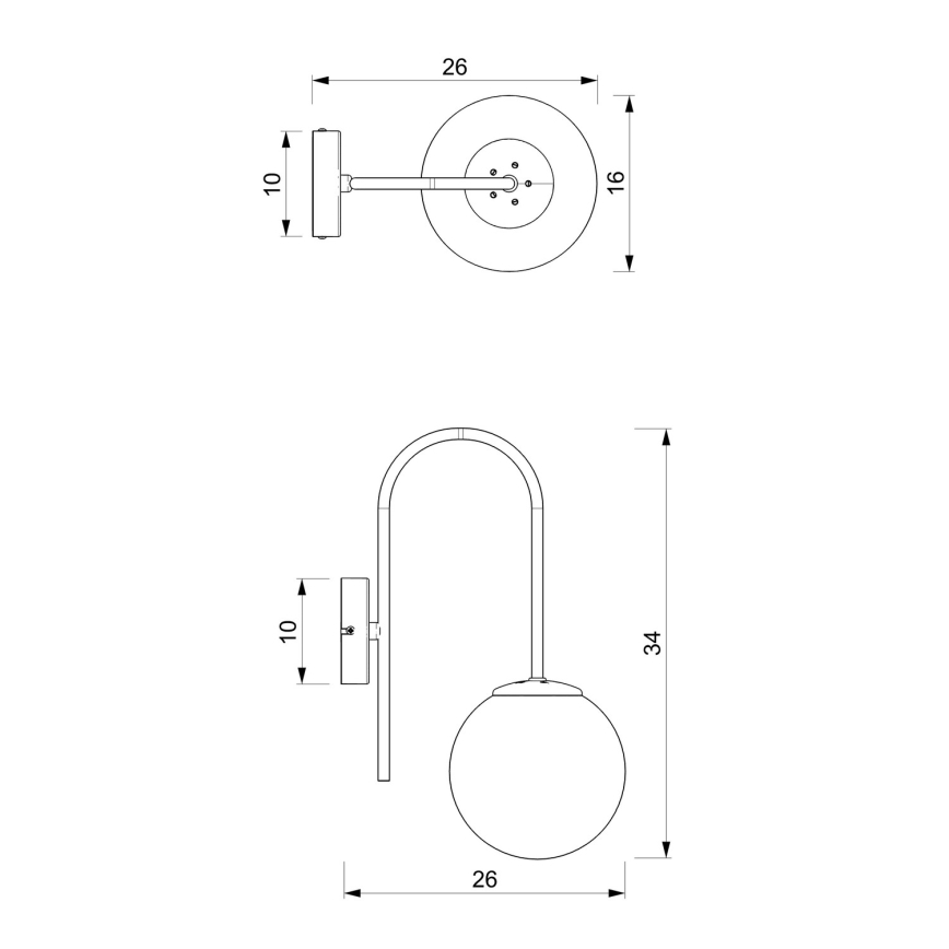 Nástenná lampa CAMBRIDGE 1xE14/60W/230V čierna/mosadz