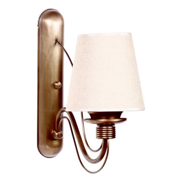 Nástenná lampa CLASSIC 1xE27/40W/230V bronzová/béžová