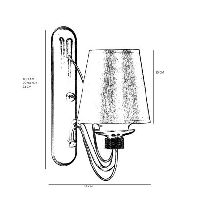 Nástenná lampa CLASSIC 1xE27/40W/230V bronzová/béžová