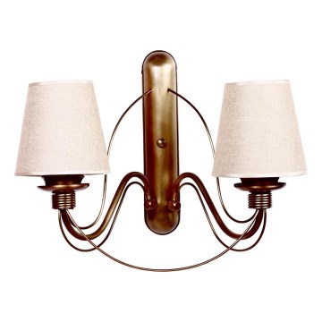 Nástenná lampa CLASSIC 2xE27/40W/230V bronzová/bežová