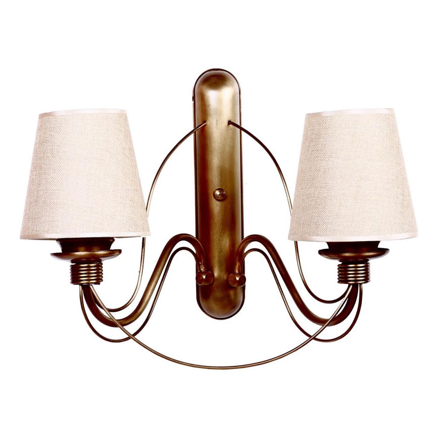 Nástenná lampa CLASSIC 2xE27/40W/230V bronzová/bežová