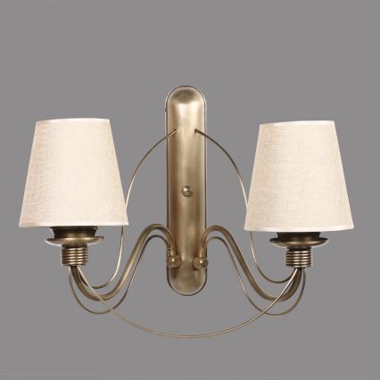 Nástenná lampa CLASSIC 2xE27/40W/230V bronzová/bežová