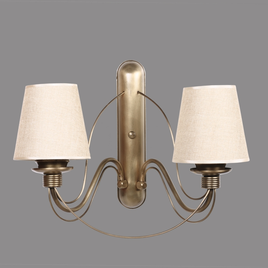 Nástenná lampa CLASSIC 2xE27/40W/230V bronzová/bežová