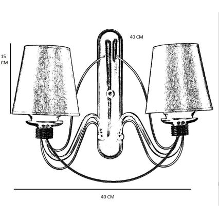 Nástenná lampa CLASSIC 2xE27/40W/230V bronzová/bežová