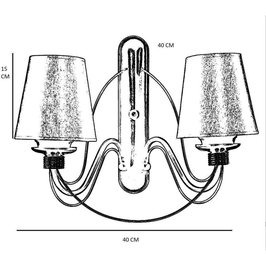 Nástenná lampa CLASSIC 2xE27/40W/230V bronzová/bežová