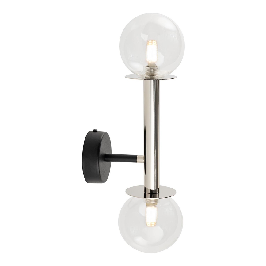 Nástenná lampa DAISY 2xG9/12W/230V lesklý chróm/čierna/číra