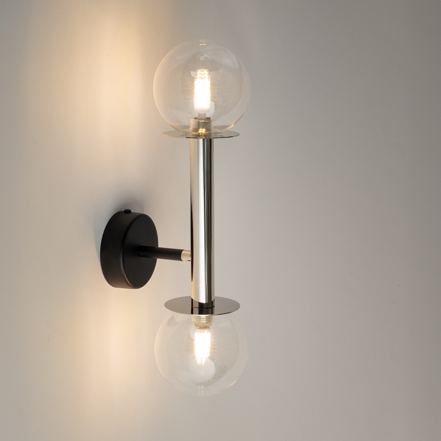 Nástenná lampa DAISY 2xG9/12W/230V lesklý chróm/čierna/číra