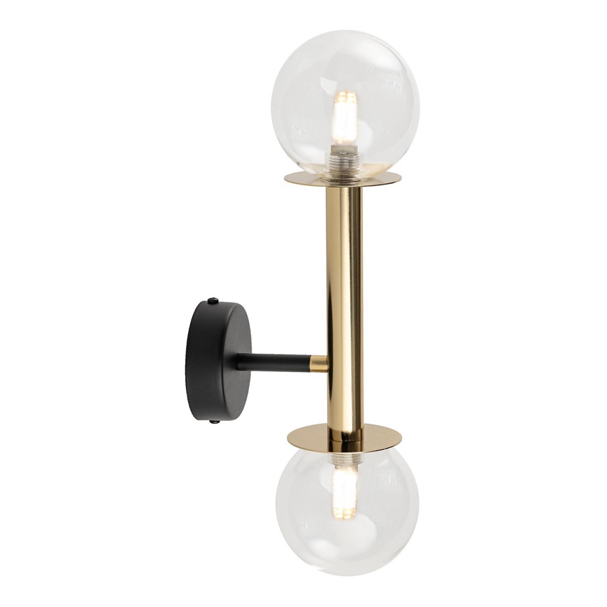 Nástenná lampa DAISY 2xG9/12W/230V zlatá/čierna/číra