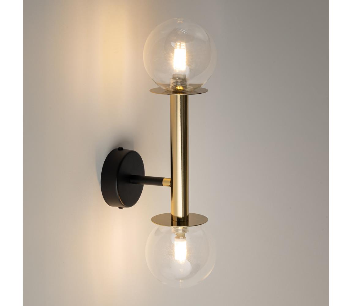 Nástenná lampa DAISY 2xG9/12W/230V zlatá/čierna/číra