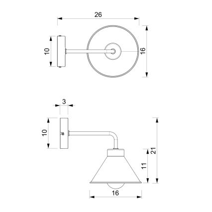 Nástenná lampa DEMET 1xE27/60W/230V čierna/zlatá