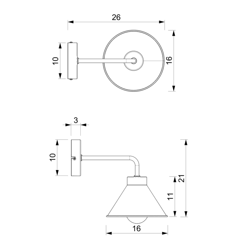 Nástenná lampa DEMET 1xE27/60W/230V čierna/zlatá
