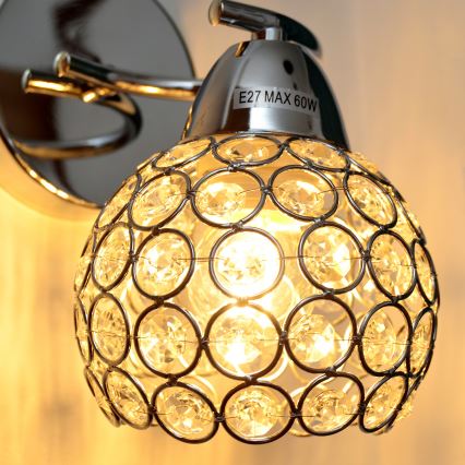 Nástenná lampa DORIS 1xE27/15W/230V lesklý chróm/číra