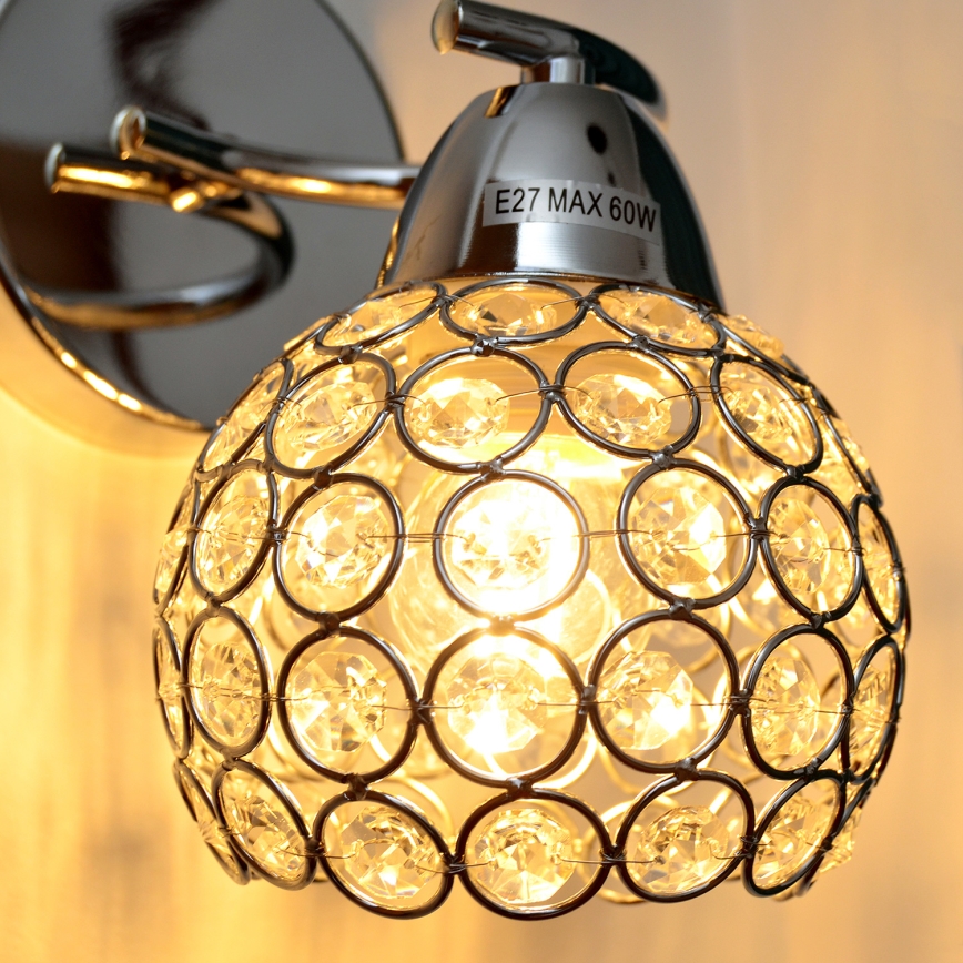 Nástenná lampa DORIS 1xE27/15W/230V lesklý chróm/číra