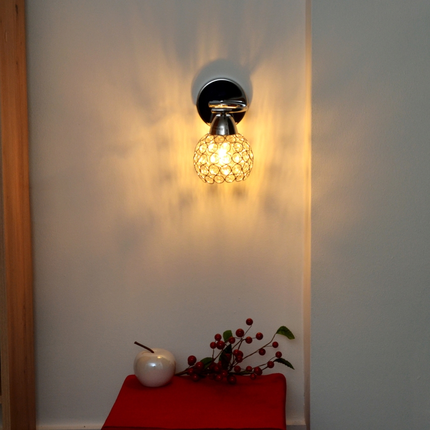 Nástenná lampa DORIS 1xE27/15W/230V lesklý chróm/číra
