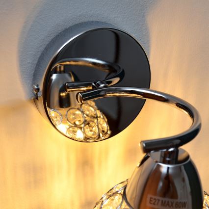 Nástenná lampa DORIS 1xE27/15W/230V lesklý chróm/číra