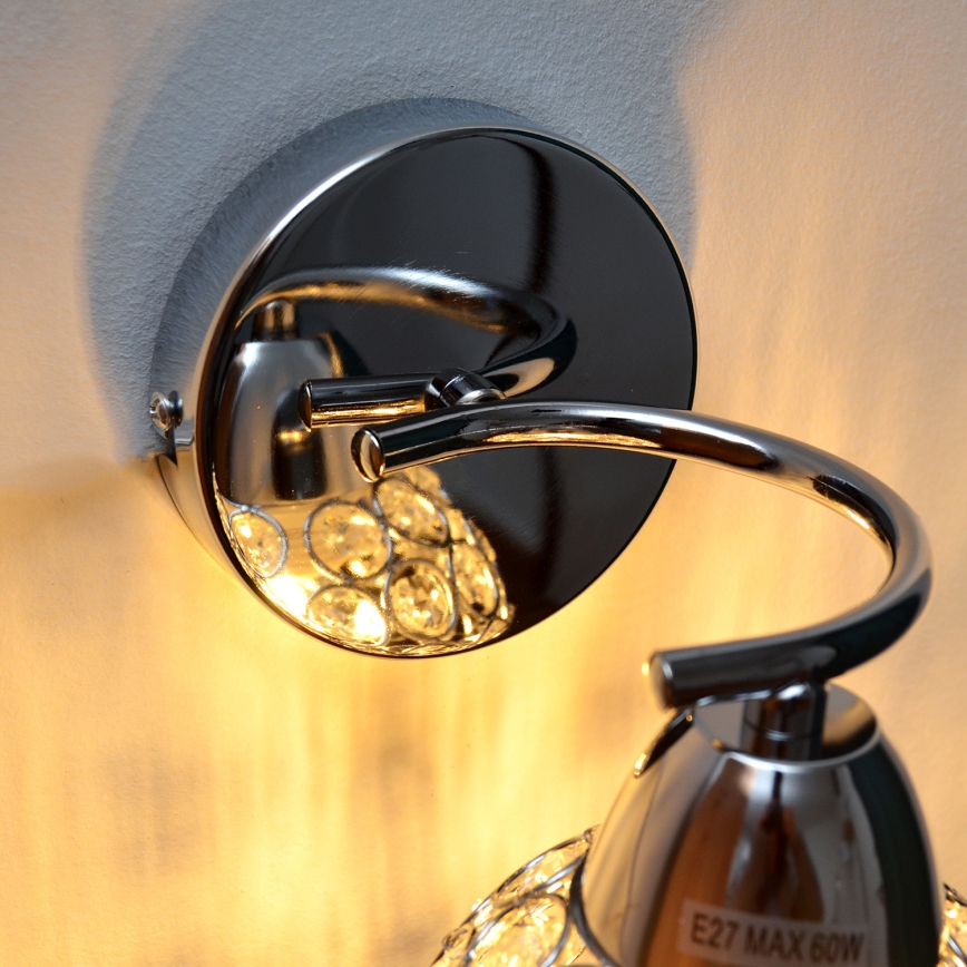 Nástenná lampa DORIS 1xE27/15W/230V lesklý chróm/číra