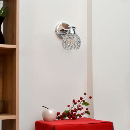 Nástenná lampa DORIS 1xE27/15W/230V lesklý chróm/číra