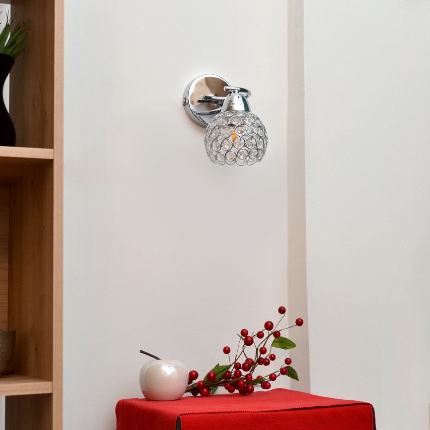Nástenná lampa DORIS 1xE27/15W/230V lesklý chróm/číra